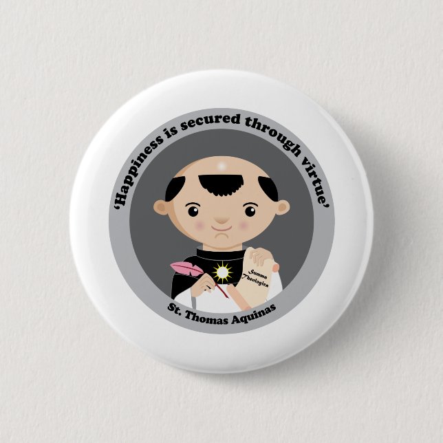 St. Thomas Aquinas 2 Inch Round Button (Front)