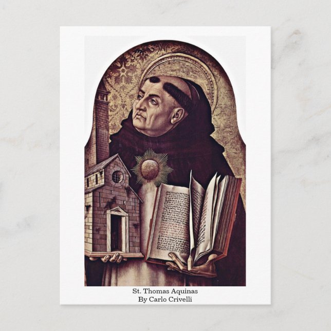 St. Thomas Aquinas By Carlo Crivelli Postcard (Front)