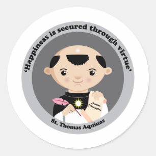 St. Thomas Aquinas Classic Round Sticker