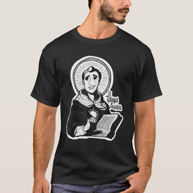 St Thomas Aquinas Patron Saint Of Students Catholi T-Shirt (Front)