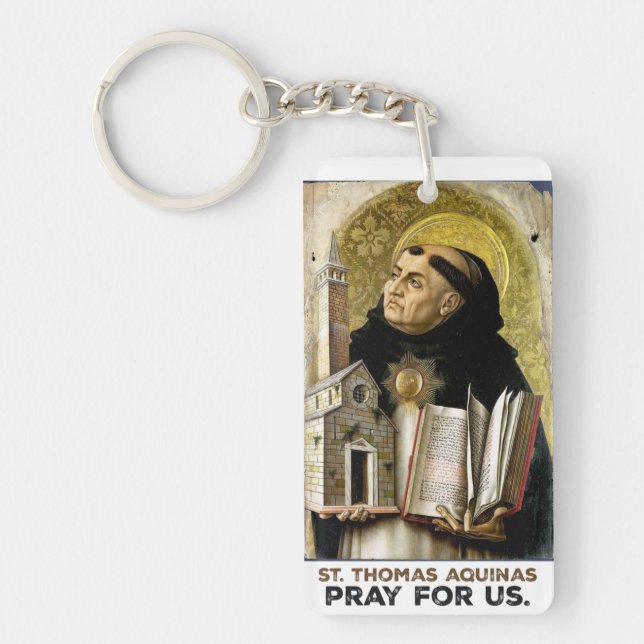 St. Thomas Aquinas Pray for Us Keychain (Front)