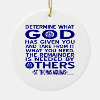 St. Thomas Aquinas Quote Ceramic Ornament