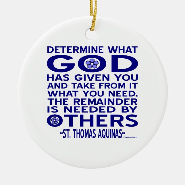 St. Thomas Aquinas Quote Ceramic Ornament (Front)