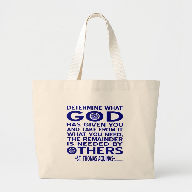 St. Thomas Aquinas Quote Large Tote Bag (Front)