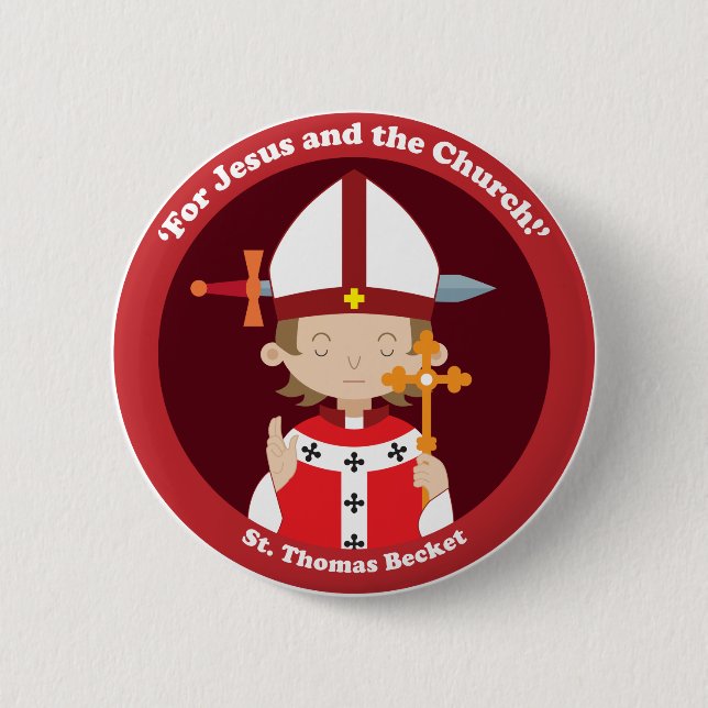 St. Thomas Becket 2 Inch Round Button (Front)