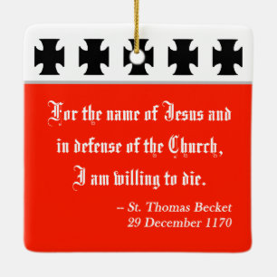 St. Thomas Becket in Red Chasuble (K 34) Ceramic Ornament