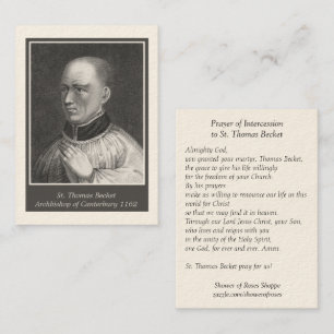 St. Thomas Becket of Canterbury Prayer Holy Card