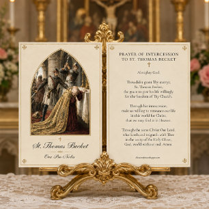 St. Thomas Becket Prayer Card Catholic
