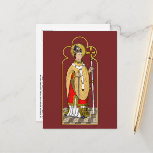 St. Thomas Becket with Sword (M 033; Colorized)  Postcard