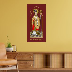 St. Thomas Becket with Sword (M 033; Colorized) Poster
