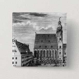 St. Thomas Church and School in Leipzig, 1723 2 Inch Square Button