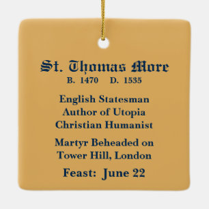 St. Thomas More (SAU 026) Square Ceramic Ornament