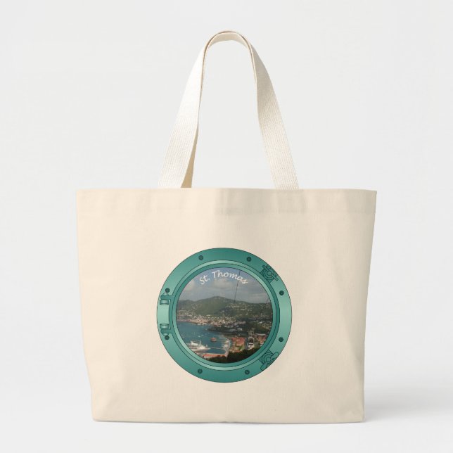 St Thomas Porthole Large Tote Bag (Front)