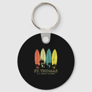 St Thomas Retro Surfboards Vintage Boys Girls Souv Keychain