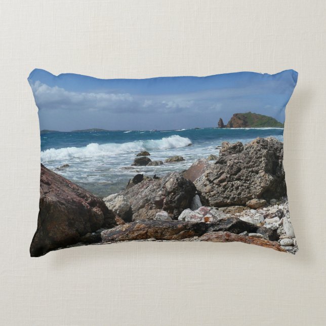 St. Thomas Rocky Beach Accent Pillow (Front)