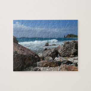 St. Thomas Rocky Beach Tropical Landscape Jigsaw Puzzle