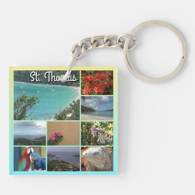 St. Thomas - Scenic Photo Collage 6115 Keychain (Back)