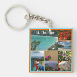 St. Thomas - Scenic Photo Collage 6119 Keychain