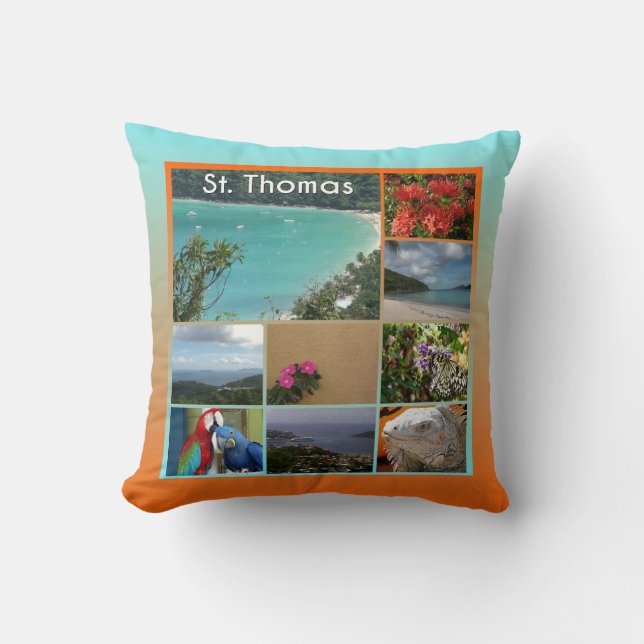 St. Thomas - Scenic Photo Collage 6119 Throw Pillow (Front)