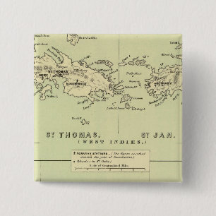 St Thomas, St Jan, St Crook 2 Inch Square Button