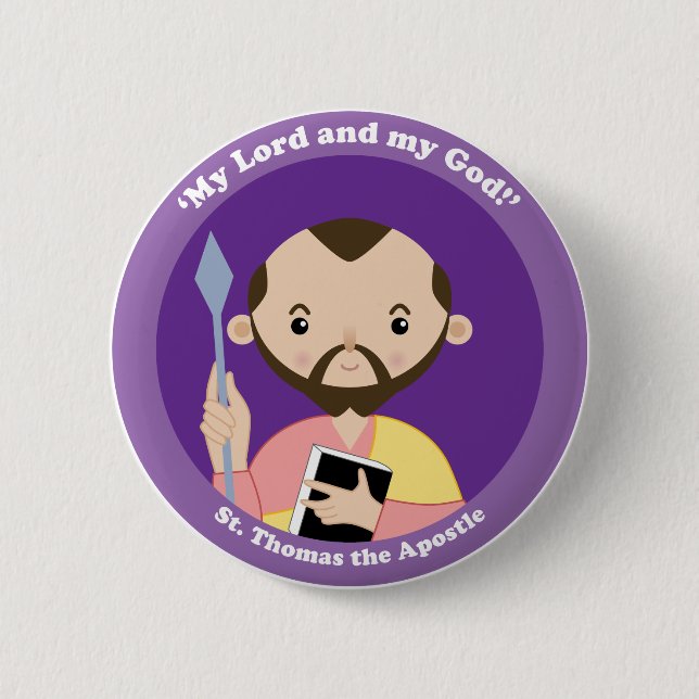 St. Thomas the Apostle 2 Inch Round Button (Front)