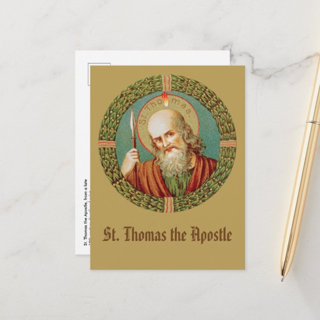 St. Thomas the Apostle (JMAS 12) Postcard (Front/Back In Situ)