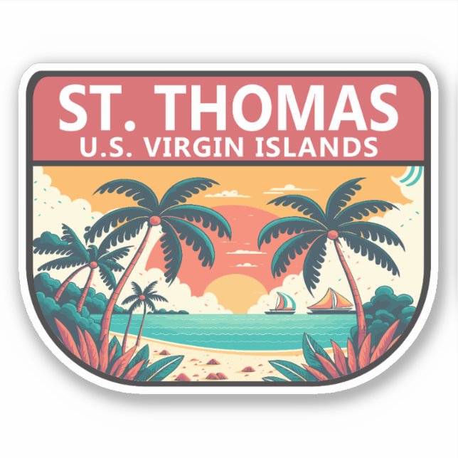 St Thomas U.S. Virgin Islands Retro Emblem (Front)