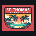 St Thomas U.S. Virgin Islands Retro Emblem Poster<br><div class="desc">St Thomas vector art design. It's known for its beaches and snorkelling spots.</div>