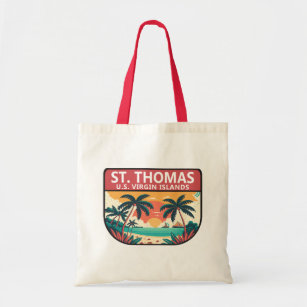 St Thomas U.S. Virgin Islands Retro Emblem Tote Bag