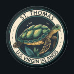 St Thomas U.S. Virgin Islands Turtle Badge Magnet<br><div class="desc">St Thomas vector art design. It's known for its beaches and snorkelling spots.</div>