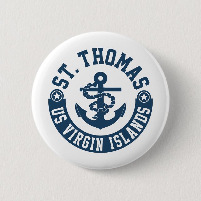 St. Thomas US. Virgin Islands 2 Inch Round Button (Front)