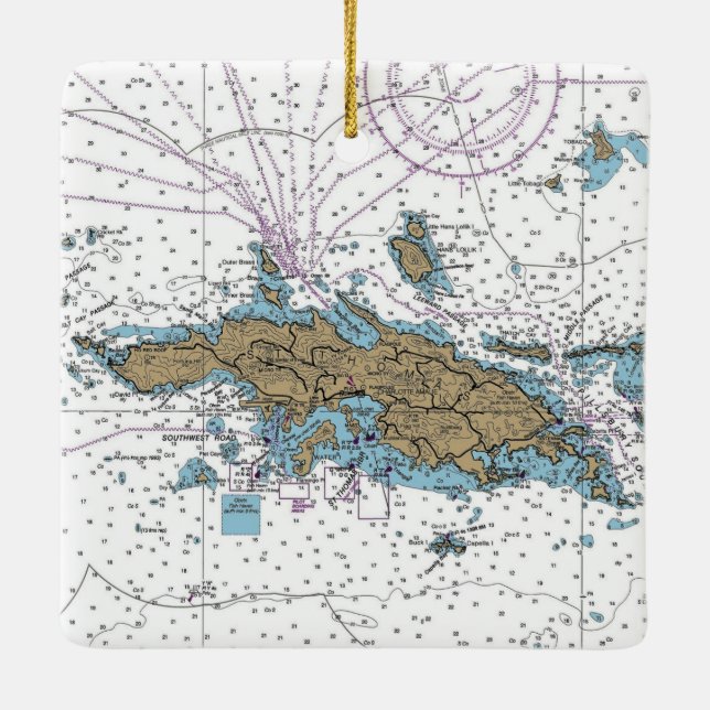 St Thomas USVI Ceramic Ornament (Back)