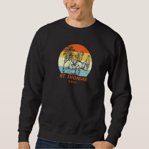 St Thomas Usvi Vintage Pirate & Parrot Vacation Sweatshirt