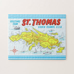 St. Thomas Virgin Islands Detailed Map Jigsaw Puzzle