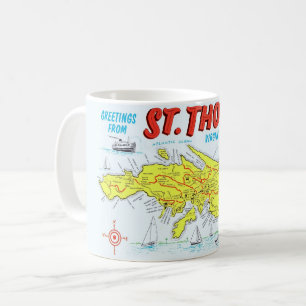 St Thomas Virgin Islands Map Mug