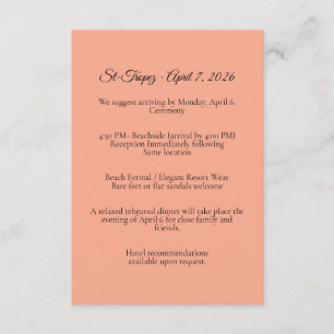 St. Tropez Destination Wedding  Enclosure Card