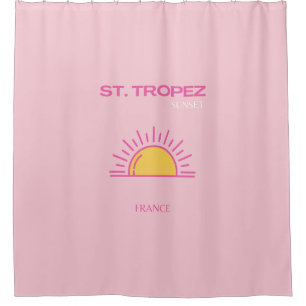 St Tropez, France, Sunset, Travel Art, Pink