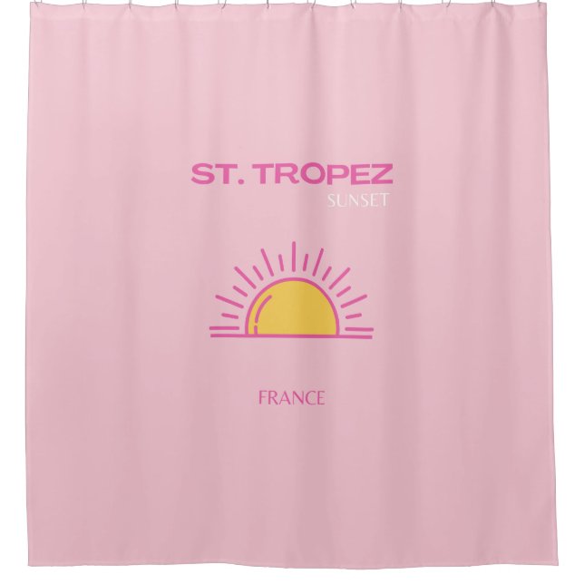 St Tropez, France, Sunset, Travel Art, Pink (Front)