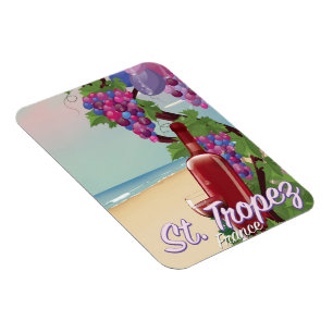 st. tropez France wine travel poster Magnet