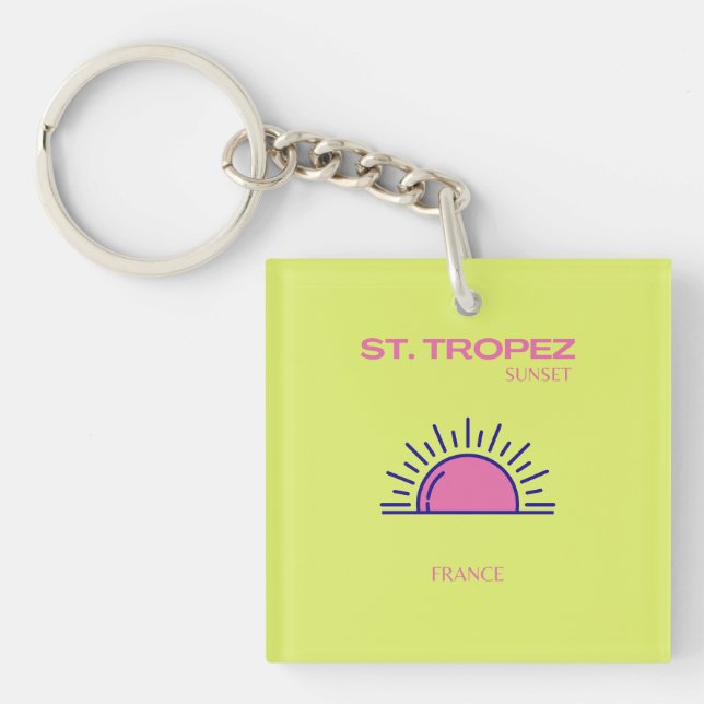 St Tropez, Preppy, Green Keychain (Front)