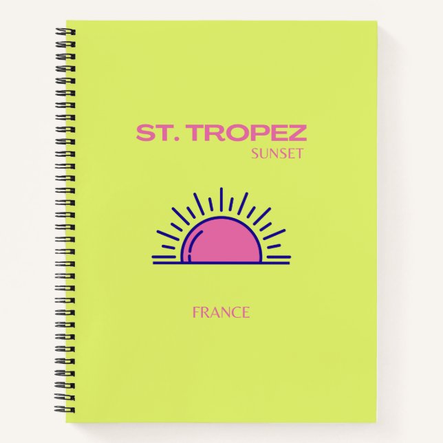 St Tropez, Preppy, Green Notebook (Front)