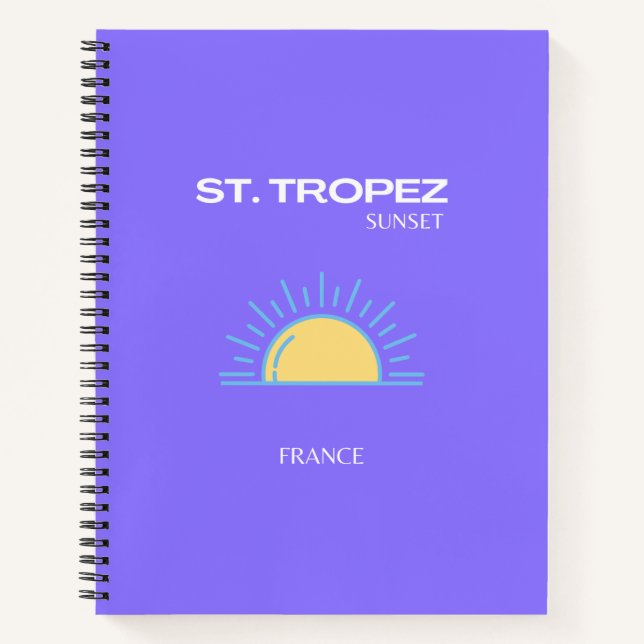 St Tropez, Sunset, Purple Notebook (Front)