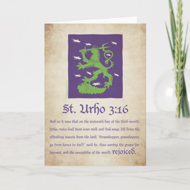 St. Urho 3:16 - Card (Front)