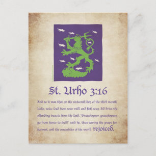 St. Urho 3:16 - Postcard