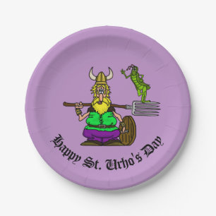 St. Urho Grasshopper Peace Sign Paper Plates