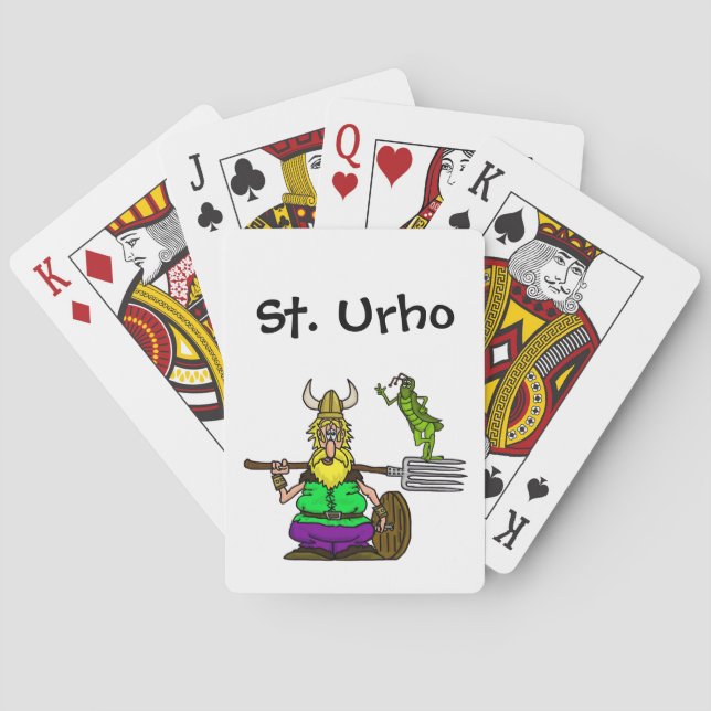 St. Urho Playing Cards with Peace Grasshopper (Back)