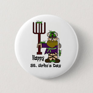 St. Urho with Lots of Grasshoppers Button