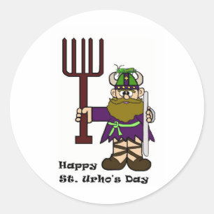 St. Urho with one grasshopper on Hat  Stickers