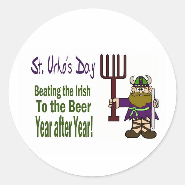 St. Urho's Day - Battre les Stickers Irlandais (Devant)