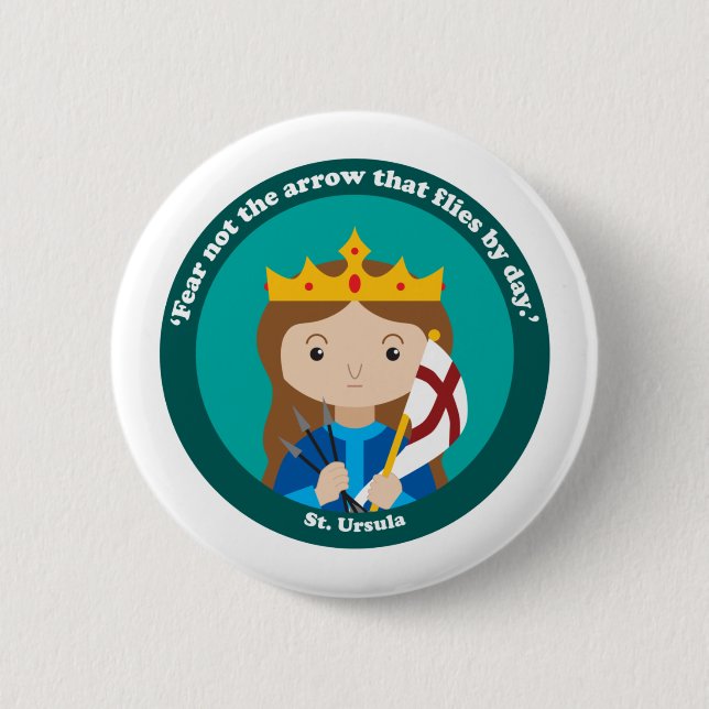 St. Ursula 2 Inch Round Button (Front)